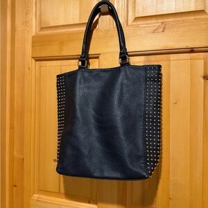 Deux Lux Black Tote with Gold Studs